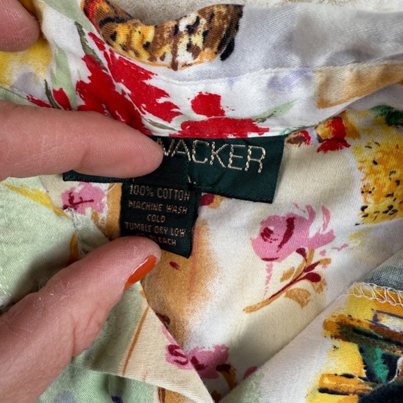 BUSHWACKER U.S.A. Large Long Sleeve Button Up Shirt 100% Cotton Garden Print - Picture 4 of 7